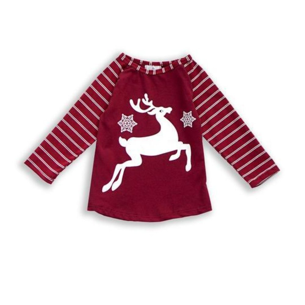Maroon Jumping Reindeer Shirt